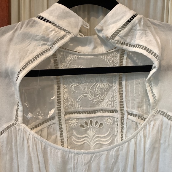 Free People Intimately Womens White Thong Bodysuit Embroidered Size XS - Picture 8 of 9